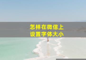 怎样在微信上设置字体大小