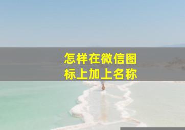 怎样在微信图标上加上名称