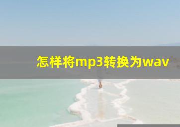 怎样将mp3转换为wav