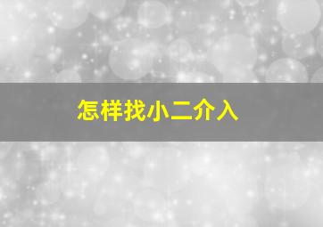 怎样找小二介入