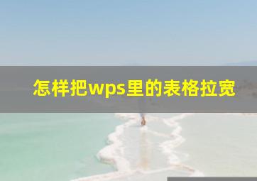 怎样把wps里的表格拉宽