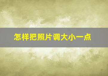 怎样把照片调大小一点