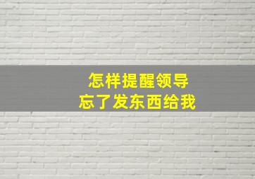 怎样提醒领导忘了发东西给我