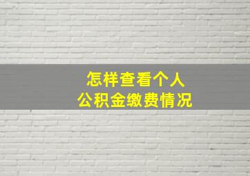 怎样查看个人公积金缴费情况