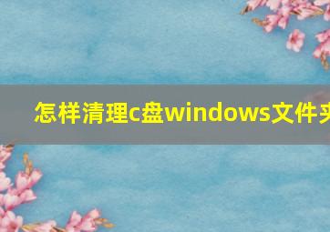 怎样清理c盘windows文件夹