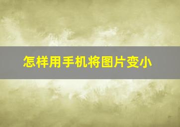 怎样用手机将图片变小