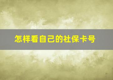 怎样看自己的社保卡号