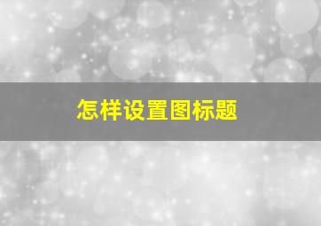 怎样设置图标题