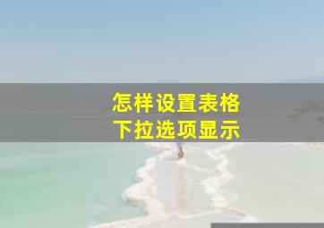 怎样设置表格下拉选项显示