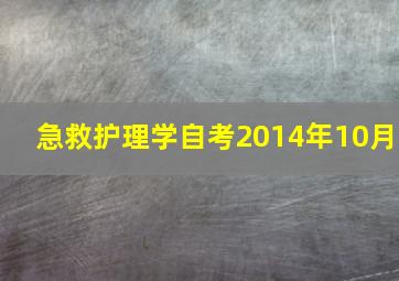 急救护理学自考2014年10月