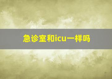 急诊室和icu一样吗