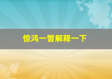 惊鸿一瞥解释一下