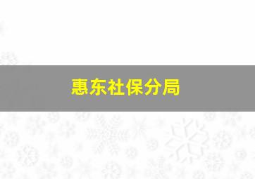 惠东社保分局