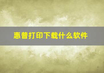 惠普打印下载什么软件