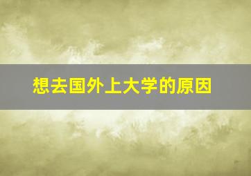 想去国外上大学的原因