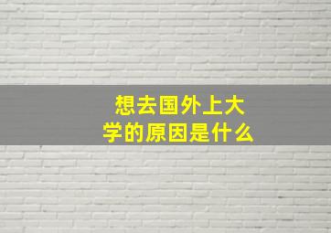 想去国外上大学的原因是什么