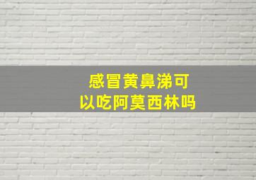 感冒黄鼻涕可以吃阿莫西林吗