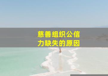 慈善组织公信力缺失的原因