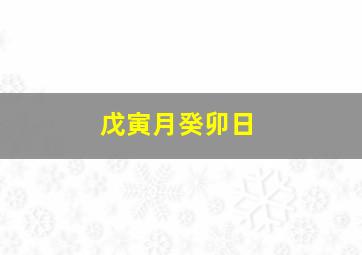 戊寅月癸卯日