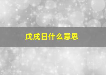 戊戌日什么意思