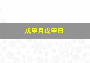 戊申月戊申日