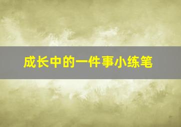 成长中的一件事小练笔