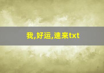 我,好运,速来txt