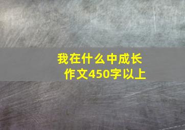 我在什么中成长作文450字以上