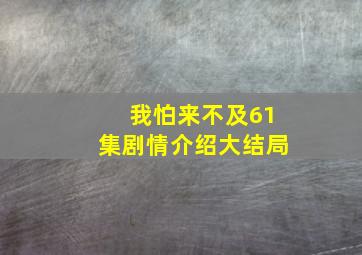 我怕来不及61集剧情介绍大结局