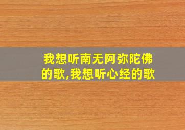 我想听南无阿弥陀佛的歌,我想听心经的歌