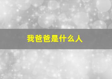 我爸爸是什么人