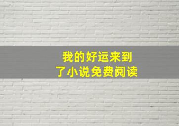 我的好运来到了小说免费阅读