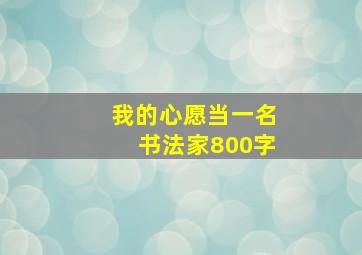 我的心愿当一名书法家800字