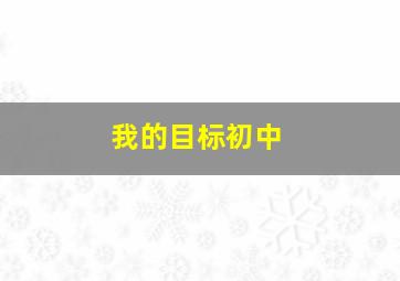 我的目标初中