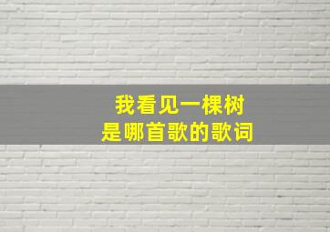 我看见一棵树是哪首歌的歌词