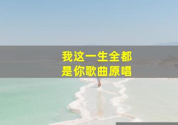 我这一生全都是你歌曲原唱