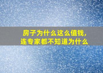 房子为什么这么值钱,连专家都不知道为什么