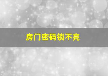 房门密码锁不亮