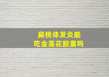 扁桃体发炎能吃金莲花胶囊吗