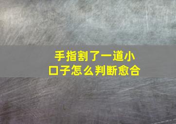 手指割了一道小口子怎么判断愈合