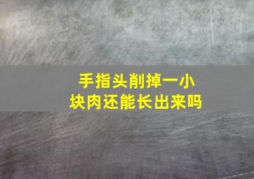 手指头削掉一小块肉还能长出来吗