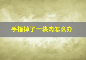 手指掉了一块肉怎么办