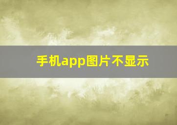 手机app图片不显示