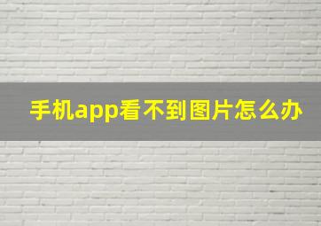 手机app看不到图片怎么办