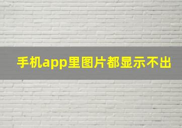 手机app里图片都显示不出