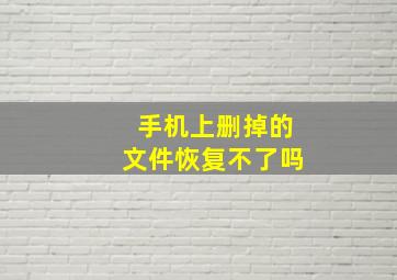 手机上删掉的文件恢复不了吗