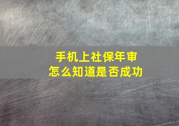 手机上社保年审怎么知道是否成功