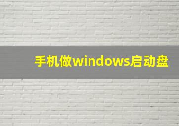 手机做windows启动盘