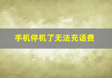 手机停机了无法充话费