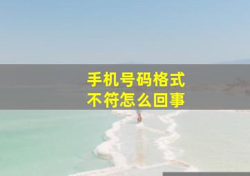 手机号码格式不符怎么回事